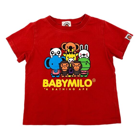 Bape Red Cotton Baby Milo Tee | Boys Size 4 - Picture 1 of 7